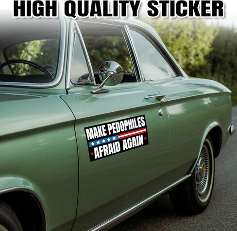 Make Pedophiles Afraid Again | Bumper Sticker or Car Magnet | Release The Epstein Files Black Magnetic Decal for Trucks Vans Cars [7.5x3.75] in Saudi Arabia