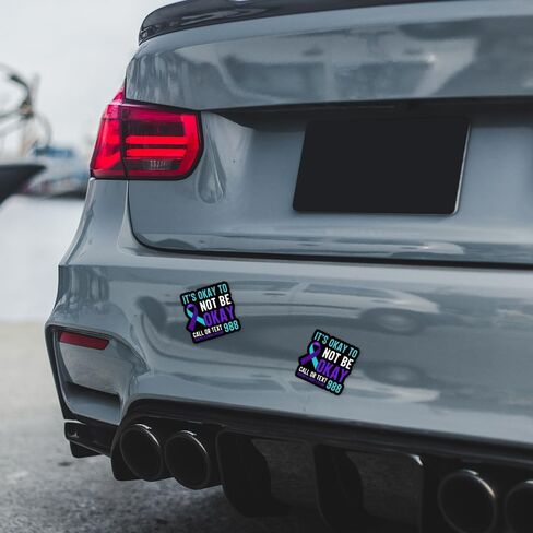 It’s Okay to Not Be Okay Suicide Prevention Awareness Magnetic Stickers Call Or Text 988 Magnet Purple & Teal Stickers Inspirational, Mental Health Gifts Decorations Car Fridge Locker in Saudi Arabia