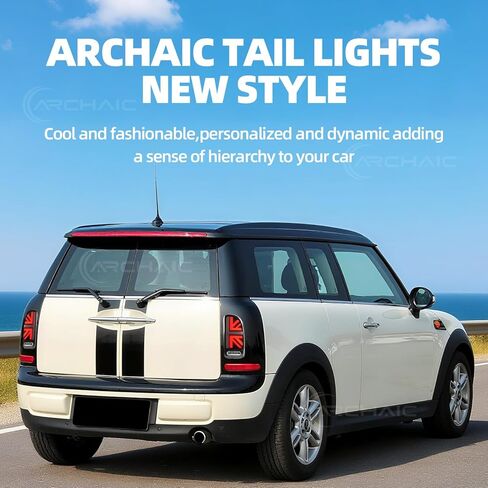 مصابيح خلفية قديمة متوافقة مع Mini Clubman R55 2007–2014 [Cooper,Cooper S,John Cooper Works]، مع رسوم متحركة لبدء التشغيل/إشارة انعطاف تسلسلية، زوج in Kuwait