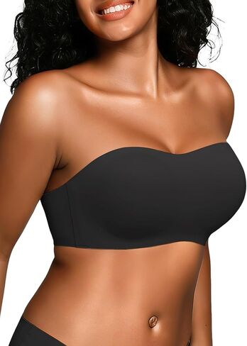 Wireless Strapless Bras for Women, S-2XL, Seamless Bandeau Bralette with Light Padding, Anti-Slip Tube Top Bra in Saudi Arabia