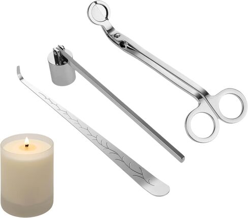 Burning Wick Candles Boxed 3 Piece Candlewick Trimmer Kit for DIY Candle Making Silver in Saudi Arabia