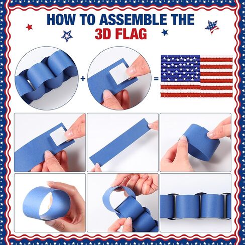 Pasimy لوحة الإعلانات الوطنية مجموعة 4 يوليو ديكورات الفصول الدراسية المسيحية DIY 3D العلم الأمريكي الأحمر الأبيض الأزرق لوحات الإعلانات النارية لاستقلال الولايات المتحدة الأمريكية يوم الذكرى مكتب ديكور المدرسة in Kuwait