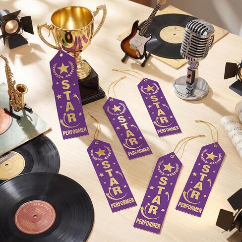 Tingjoo 50 Pcs Star Performer Award Ribbons 8 x 2 Inches Achievement Ribbons Bulk with Event Card and Rope Participation Award Prize for Competitions Classroom Activities Sports Event Employee in Kuwait