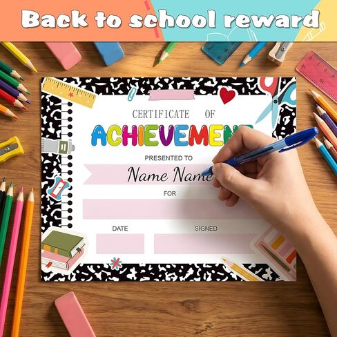 25Pcs Back to School Student Award Certificates 9.8 x 7.8 Inch Recognition Diplomas for Kids of Achievement Student Recognition Award Achievement Teacher and Classroom Supplies in Saudi Arabia