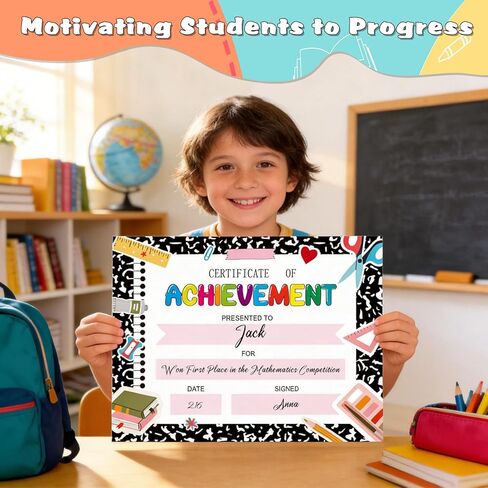 25Pcs Back to School Student Award Certificates 9.8 x 7.8 Inch Recognition Diplomas for Kids of Achievement Student Recognition Award Achievement Teacher and Classroom Supplies in Saudi Arabia