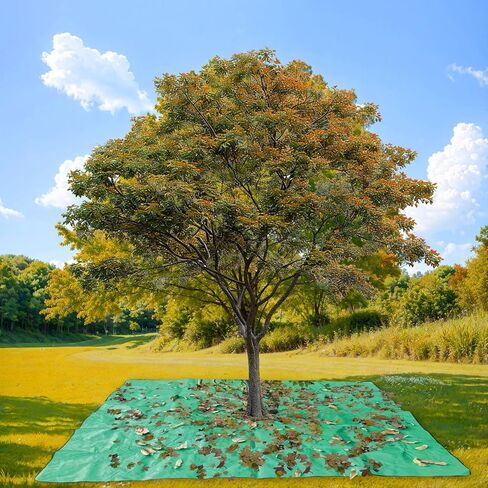 قماش القنب للمناظر الطبيعية للتشذيب، قماش التقليم مقاس 118 × 118 بوصة مع فتحة مقاس 16 بوصة، صائد أوراق شجيرة الحديقة مقاوم للماء مع أبازيم رباعية الزوايا لسهولة التثبيت in Kuwait