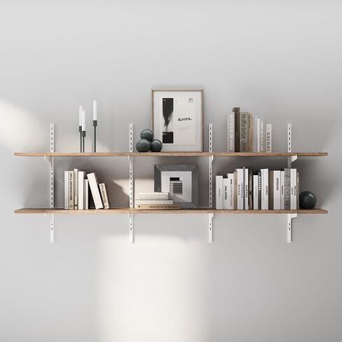Wallniture Turin 60"x10" Floating Shelves for Wall Storage, Wall Bookshelf, Rustic Wall Shelves with Adjustable Standard Rail Bracket System, Book Shelf for Wall, Storage Shelves, Burnt in Saudi Arabia