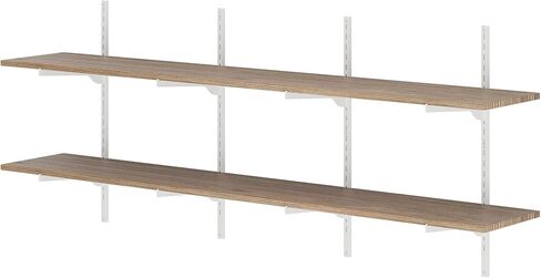Wallniture Turin 60"x10" Floating Shelves for Wall Storage, Wall Bookshelf, Rustic Wall Shelves with Adjustable Standard Rail Bracket System, Book Shelf for Wall, Storage Shelves, Burnt in Saudi Arabia