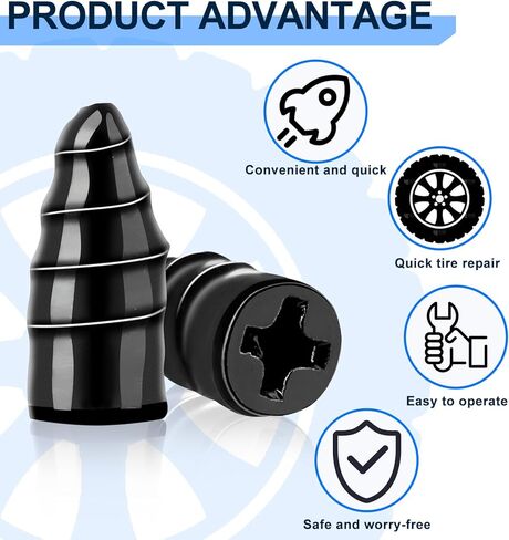 Tire Repair Rubber Nail Kit 30Pcs, Self-Tapping Rubber Tire Plugs for Tubeless Tires, 2 Sizes, No Jack Needed-Emergency Flat Repair for Car, Motorcycle, Truck, SUV, Bike in Saudi Arabia