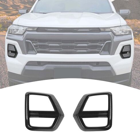 for Colorado Front Fog Light Cover Trim Fit for Chevy Colorado 2023 2024 2025 up Black Carbon Fiber Interior Accessories 2pcs in Kuwait