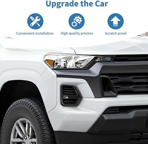 for Colorado Front Fog Light Cover Trim Fit for Chevy Colorado 2023 2024 2025 up Black Carbon Fiber Interior Accessories 2pcs in Kuwait