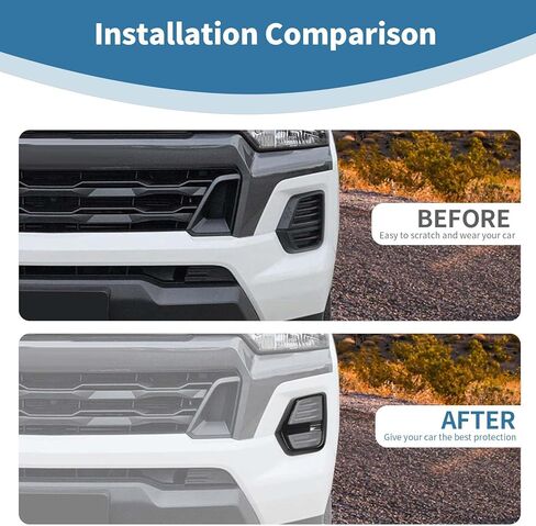 for Colorado Front Fog Light Cover Trim Fit for Chevy Colorado 2023 2024 2025 up Black Carbon Fiber Interior Accessories 2pcs in Kuwait