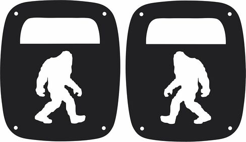 أغطية مصابيح خلفية Bigfoot متوافقة مع مجموعة Jeep Wrangler TJ وYJ باللون الأسود مكونة من قطعتين in Kuwait