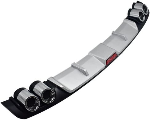 Universal Car Rear Bumper Lip Diffuser Spoiler 4 Holes Exhaust Pipe Decoration,Silver,50inch in Saudi Arabia