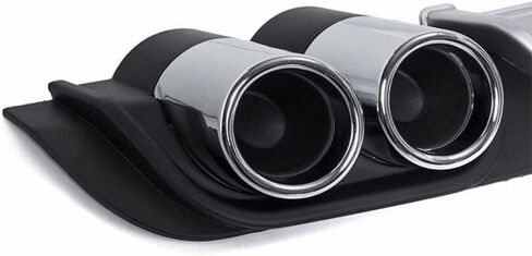 Universal Car Rear Bumper Lip Diffuser Spoiler 4 Holes Exhaust Pipe Decoration,Silver,50inch in Saudi Arabia