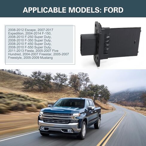 Blower Motor Resistor, HVAC Fan Control Replacement Part, OEM #3F2Z18591AA YH1715 973444 Compatible with Ford Escape Expedition F150 F250 F350 Mustang Mercury Mariner Lincoln Mark LT(Black) in Saudi Arabia