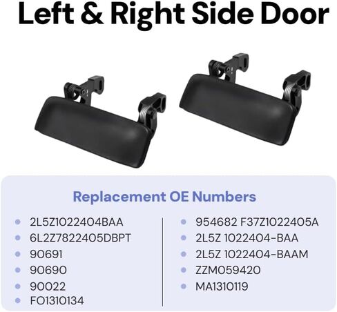 2Pcs Exterior Door Handle,Front Outside Left Driver & Right Passenger Side Door Handle Compatible with 1998-2011 Ford Ranger, 01-10 Mazda B2300 B3000 B4000, Replaces# 2L5Z1022404BAA Outer Handle in Kuwait