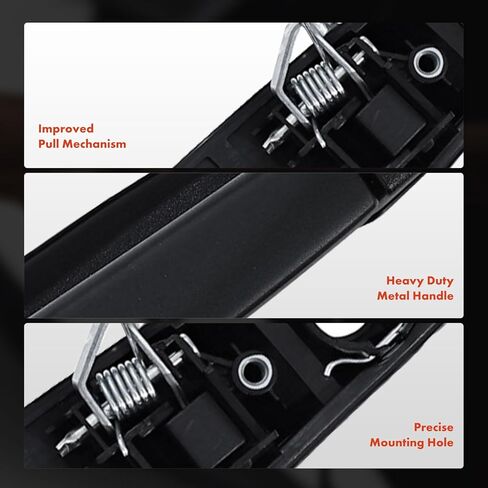 A-Premium Upgraded Metal Exterior Door Handle Compatible with Chevrolet Silverado 1500, Silverado 2500 3500 HD & GMC Sierra 1500 2500 3500 HD, Crew Cab Pickup, Textured Black, 4-PC Set, Front and Rear in Kuwait