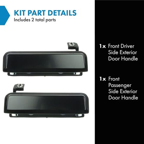 TRQ Left and Right Exterior Door Handle Set Drivers Side Compatible with 79-93 Ford 81-88 Mercury in Kuwait