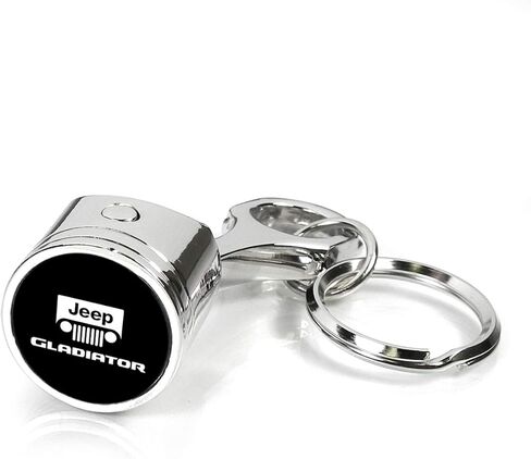 iPick Image for Jeep Gladiator Chrome Finish Engine Piston and Rod Metal Key Chain - Official Licensed in Saudi Arabia