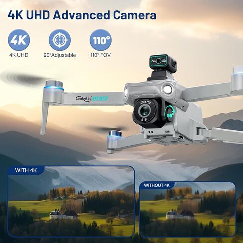 GPS بدون طيار مع الكاميرا للبالغين 4K مع محرك بدون فرش واتبع ME MODE ، وقت الطيران الطويل والمسافة ، ناقل الحركة FPV 5G وعودة السيارات ، RC Quadcopter قابلة للطي للمبتدئين والأطفال ، تحت 249G in Kuwait