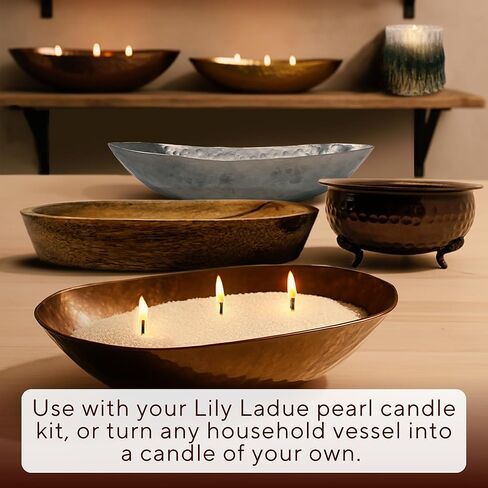 LILY LADUE Sand Candle Refill Kit - 1Lb/16Oz Cherry Scented Aroma Beads, Red Pearled Candles Sand and Wicks (24) Without Holder, Decorative Reusable Powder Pearls Bulk Wax Pearls for Refillable Set in Saudi Arabia