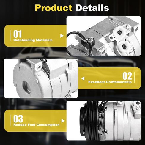 CO 10736C Air Conditioning AC Compressor with Clutch Compatible with Honda Accord 3.0L 2003 2004 2005 2006 2007,for Acura MDX 3.5L 2003-2006, for Honda Odyssey Pilot Ridgeline(with gloves) in Saudi Arabia