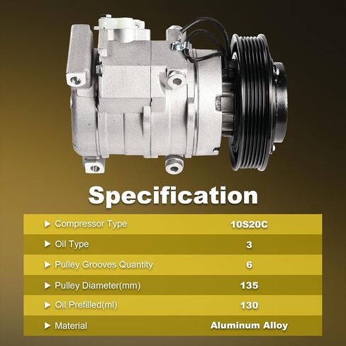 CO 10736C Air Conditioning AC Compressor with Clutch Compatible with Honda Accord 3.0L 2003 2004 2005 2006 2007,for Acura MDX 3.5L 2003-2006, for Honda Odyssey Pilot Ridgeline(with gloves) in Saudi Arabia