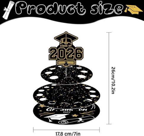 Ranfashiong Graduation Money Holder for Cash Gift Cake with 24 Bill Slots, Congrats Class of 2026 Grad Party Supplies (Black) in Saudi Arabia