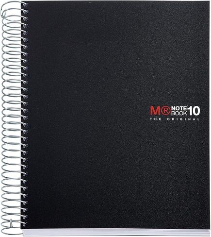 Miquelrius 47044 Notebook, 200 Sheets (10 Colour Stripes), 5 mm Square, Polypropylene Cover, Black, A5 in Saudi Arabia