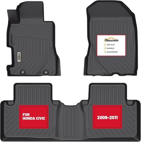 orealtrend Car Floor Mats Compatible with Honda Civic Sedan 2006-2011 (Not Fit Coupe) Heavy Duty All Weather Liners Spill Proof Carpet Custom Fitted Odorless Anti Slip Accessories for Men Dad in Saudi Arabia