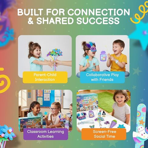 QuTZ Crafts for Kids Ages 4-8, 10-in-1 Toddler Craft Box, Build Projects that Glow, Float, Wearable and Playable, No prep and no Clean-up, Art and Crafts Supplies for Kids 4 5 6 7 8 Year Old in Saudi Arabia