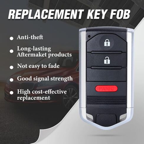 Keymall دخول بدون مفتاح مفتاح بعيد فوب لاستبدال Acura RDX 2013 2014 2015 FCC ID:KR5434760 P/N:72147-TX4-A41 3 أزرار in Kuwait