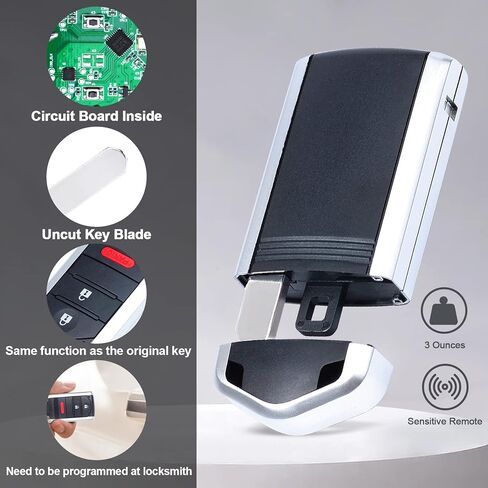 Keymall دخول بدون مفتاح مفتاح بعيد فوب لاستبدال Acura RDX 2013 2014 2015 FCC ID:KR5434760 P/N:72147-TX4-A41 3 أزرار in Kuwait