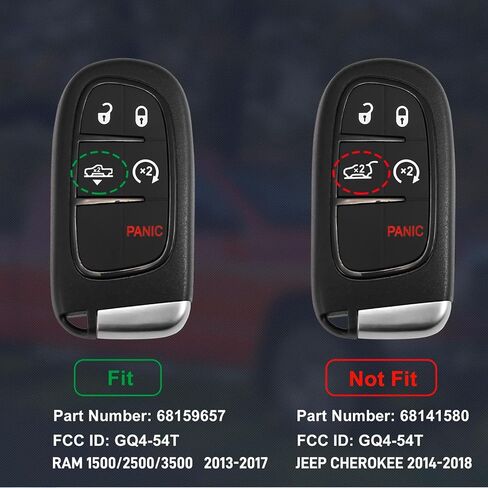 Car Key Replacement Kit fits for Dodge Ram 1500/2500/3500 2013 2014 2015 2016 2017 Keyless Entry Remote Control (FCC ID: GQ4-54T) in Saudi Arabia