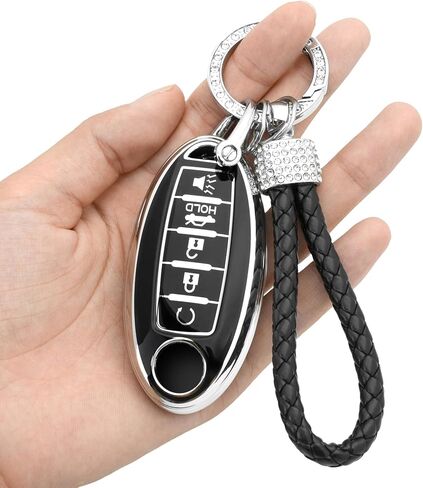 Key Fob Cover with Keychain for Nissan TPU Key Case Fit with Altima Maxima Sentra Rogue Pathfinder Murano Armada Versa in Kuwait