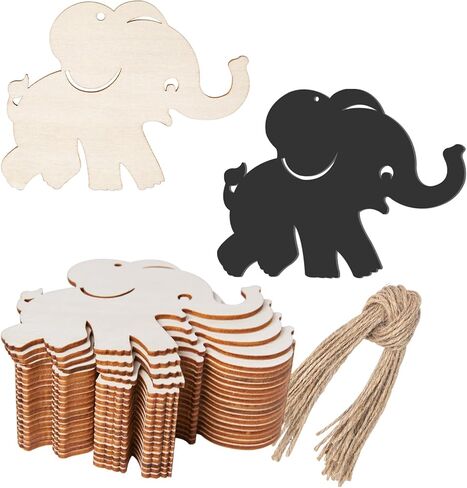 Calf Elephant Cutout Unfinished Wood Wall Art Unfinished Ornaments for Animal Party Door Hanger Christmas Wedding Birthday Party Decoration 20 Pcs in Kuwait