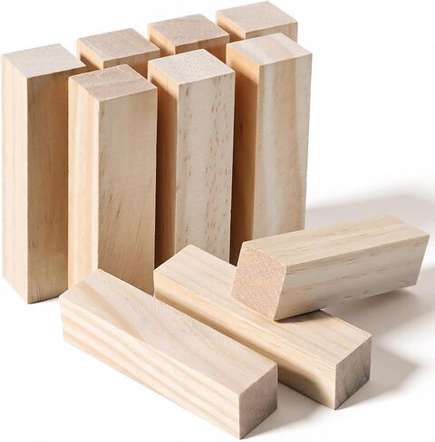 30 PCS Wood Carving Blocks, 4" x 1" x 1" Soft Solid Pine Wood Block, Unfinished Wooden Whittling Blocks, for Beginner Experts DIY Craft Arts in Kuwait