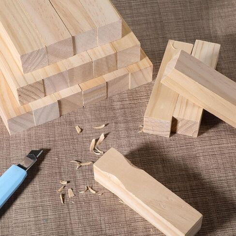 30 PCS Wood Carving Blocks, 4" x 1" x 1" Soft Solid Pine Wood Block, Unfinished Wooden Whittling Blocks, for Beginner Experts DIY Craft Arts in Kuwait