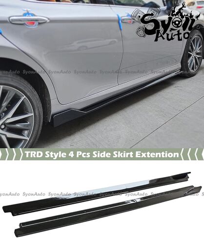 FITS 2025+ Toyota Camry Glossy Black TRD Style 4PCS ADD-ON Side Skirt Extension, 749755270022 in Saudi Arabia