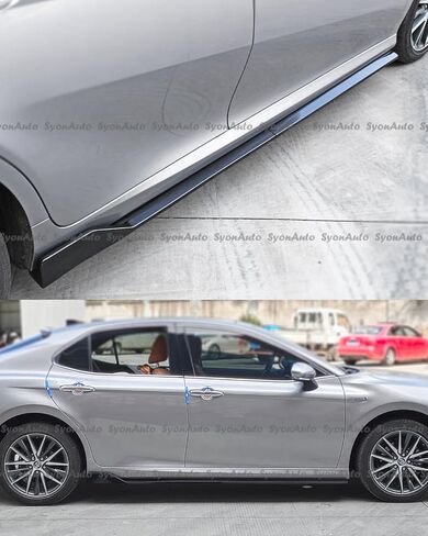 FITS 2025+ Toyota Camry Glossy Black TRD Style 4PCS ADD-ON Side Skirt Extension, 749755270022 in Saudi Arabia