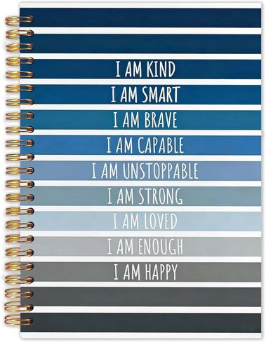 SAFDSGFDB Inspirational Navy Blue Notebook Journal 5.5x8.3, Positive Affirmations Gifts for Boys, Motivational Quote Spiral Hardcover Journal Notebook for Work Study Office Note Taking in Kuwait