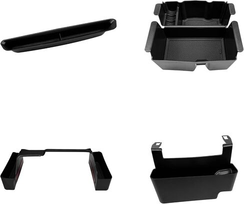 Zxiaochun 4PCS Center Console Organizer Tray for 2018 2019 2020-2023 Jeep Wrangler JL/JLU/4XE & Gladiator JT Accessories, Gear Shift Side Tray Organizer, Hanging Armrest Storage Box (Not for JK/JKU) in Saudi Arabia