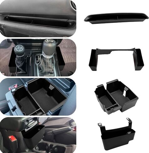 Zxiaochun 4PCS Center Console Organizer Tray for 2018 2019 2020-2023 Jeep Wrangler JL/JLU/4XE & Gladiator JT Accessories, Gear Shift Side Tray Organizer, Hanging Armrest Storage Box (Not for JK/JKU) in Saudi Arabia