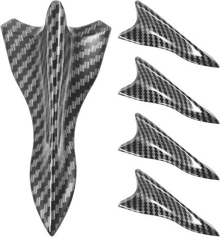 Kichvoe 5pcs Black Carbon Fiber Car Rear Spoiler Wing Set | Universal Car Spoiler for Roof and Rear Bumper | Alerones para Auto in Kuwait
