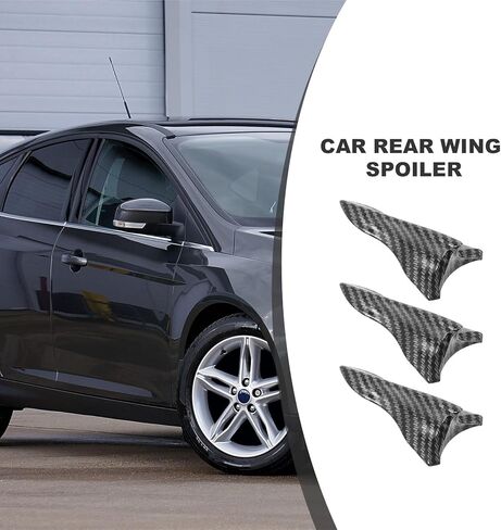 Kichvoe 5pcs Black Carbon Fiber Car Rear Spoiler Wing Set | Universal Car Spoiler for Roof and Rear Bumper | Alerones para Auto in Kuwait