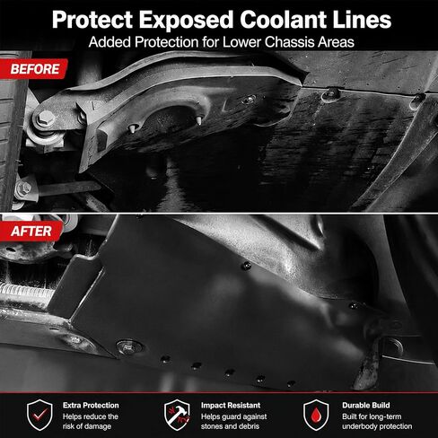 2PCS Coolant Line Skid Plate Guards Compatible with Model Y, Lower Chassis Coolant Pipe Protection Covers No-Drill Car Accessories for 2020-2026 in Saudi Arabia
