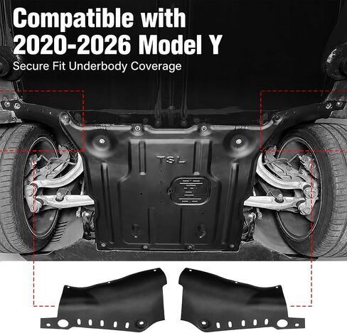 2PCS Coolant Line Skid Plate Guards Compatible with Model Y, Lower Chassis Coolant Pipe Protection Covers No-Drill Car Accessories for 2020-2026 in Saudi Arabia