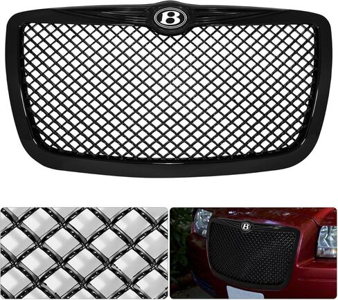 يقوم موزعو AJP بترقية متوافق/استبدال لشعار 300 300C B Bentley شعار شارة شبكة ماسية سوداء غطاء أمامي ممتص للصدمات مصبغة استبدال الشواية in Kuwait