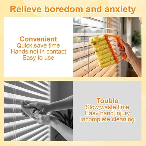 4-Piece Set Blinds Cleaner Tool, Mini Blind Cleaner, Blind Duster for Wood Blinds with Large Blue Green Orange Brushes and Small Orange Brush, Efficient Dust Removal for Window Coverings in Saudi Arabia